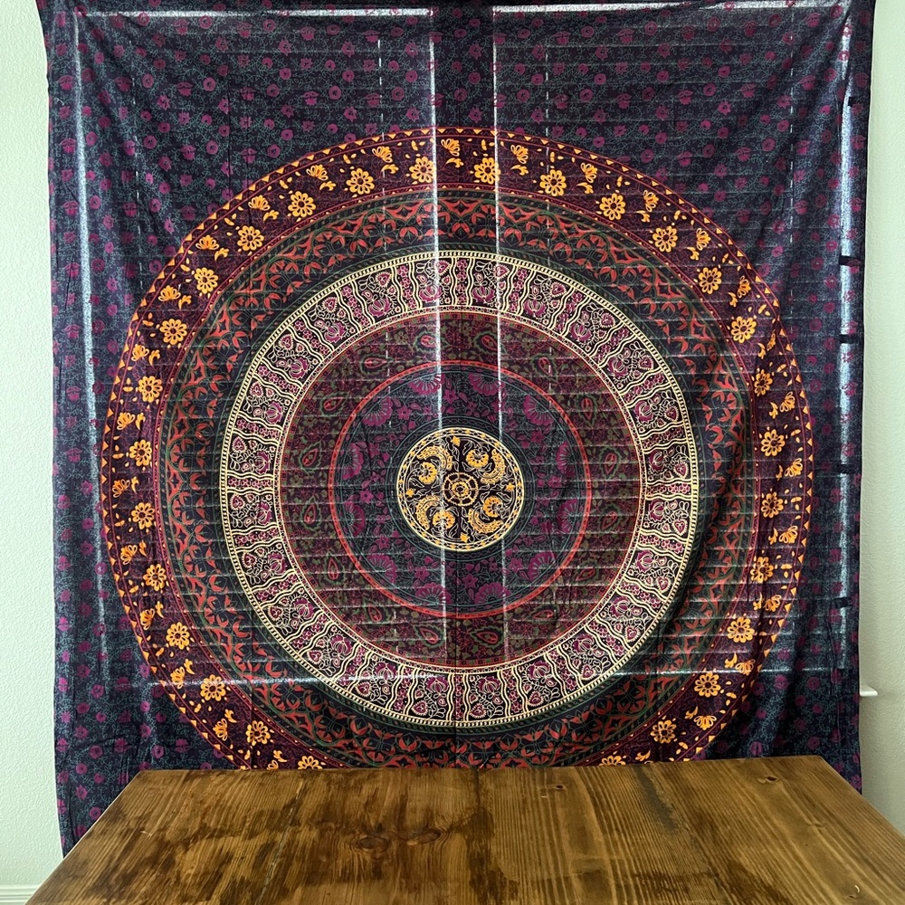 Urban Outfitters Purple and Yellow Tapestry Wall Decor